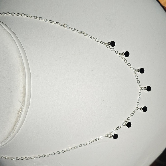 Express Jewelry - Express Silver Necklace with Black Charms